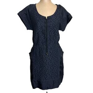 SEA New York Mini Dress Black Lace Zip Front Short Sleeve